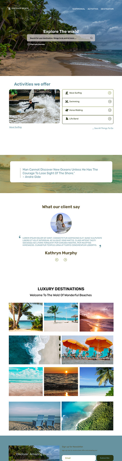 Travel Website design illustration typography ui ux vector