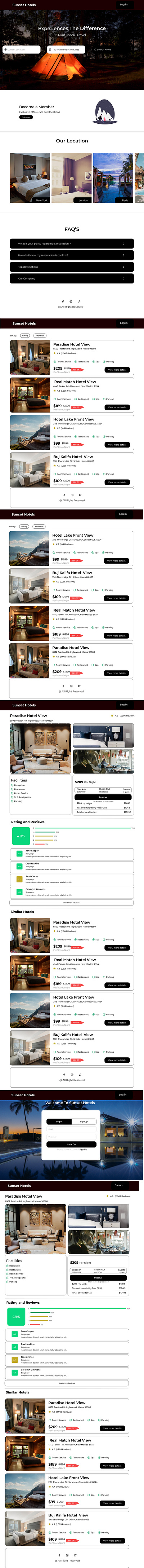 Hotel Booking Website design illustration typography ui ux vector