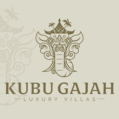 Kubu Gajah logo design (kubugajah.com) animal asia bali brand branding design elephant graphic graphic design hotel illustration leisure logo luxury tour tourism travel tropical vector village
