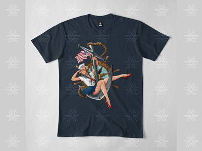 Sailorette pin up t-shirt illustration beautiful cute design girl graphic graphic design illustration marine mariner pin up retro sailor sailorette sexy t shirt vector vintage