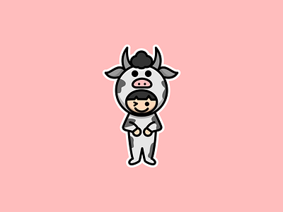 Cute Cow Man animation brand brand design branding children design graphic graphic design icon illustration kids logo mascot sticker vector