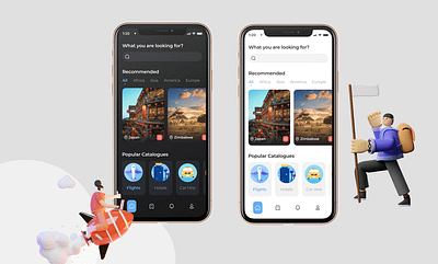 Travel Mobile App darkmode lighmode mobile app travel travel app ui design ux design