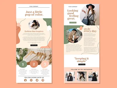 Fashion Email Templates 3d animation branding design graphic design illustration logo ui ux vector