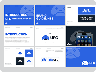 UFG - Streaming & Tournament Game Branding bold brand guidelines brand identity branding game stream games gaming branding guide live steam logo mockup stream texty tournament game ui ux video video stream visual visual identity