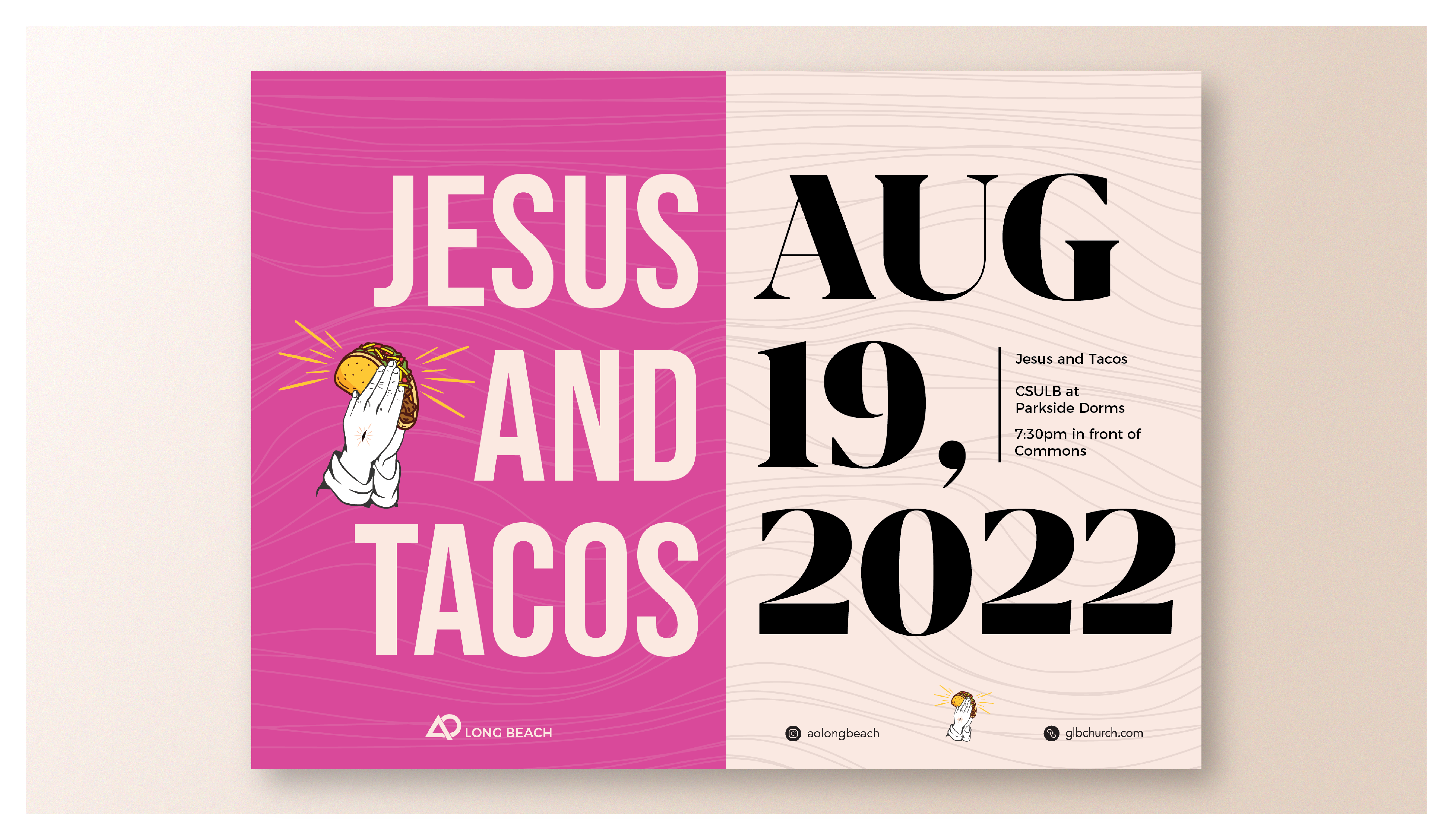 Jesus and Tacos - an AO Long Beach event design graphic design illustration print vector