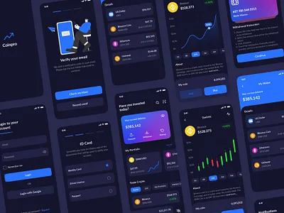 Coinpro - Cryptocurrency App binance bitcoin bnb btc card coin crypto inspiration mobile money nft stats ui