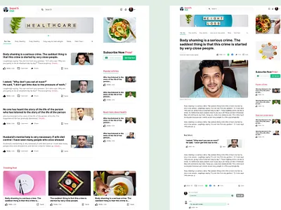 Health Care Blogsite | Healthcare Blog Free Template | UI kit blog site blogsite ui design design free free blog site health blogsite health blogsite free template health care health website landing page template ui user interface website landing page