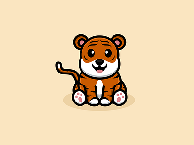 Cute Baby tiger Logo Design animal app baby branding cute design graphic design illustration logo tiger typography ui ux vector