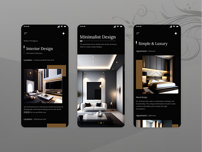 Luxury Interior Mobile App app design app ui app uiux app ux complex app complex ux design interior ui mock up prototype responsive design ui ui ux uidesign uxdesign webdesign