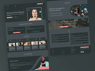 Dea Beauty Salon Landing Page Redesign app beauty branding color dark dark mode design hair landing landing page redesign salon store ui ux