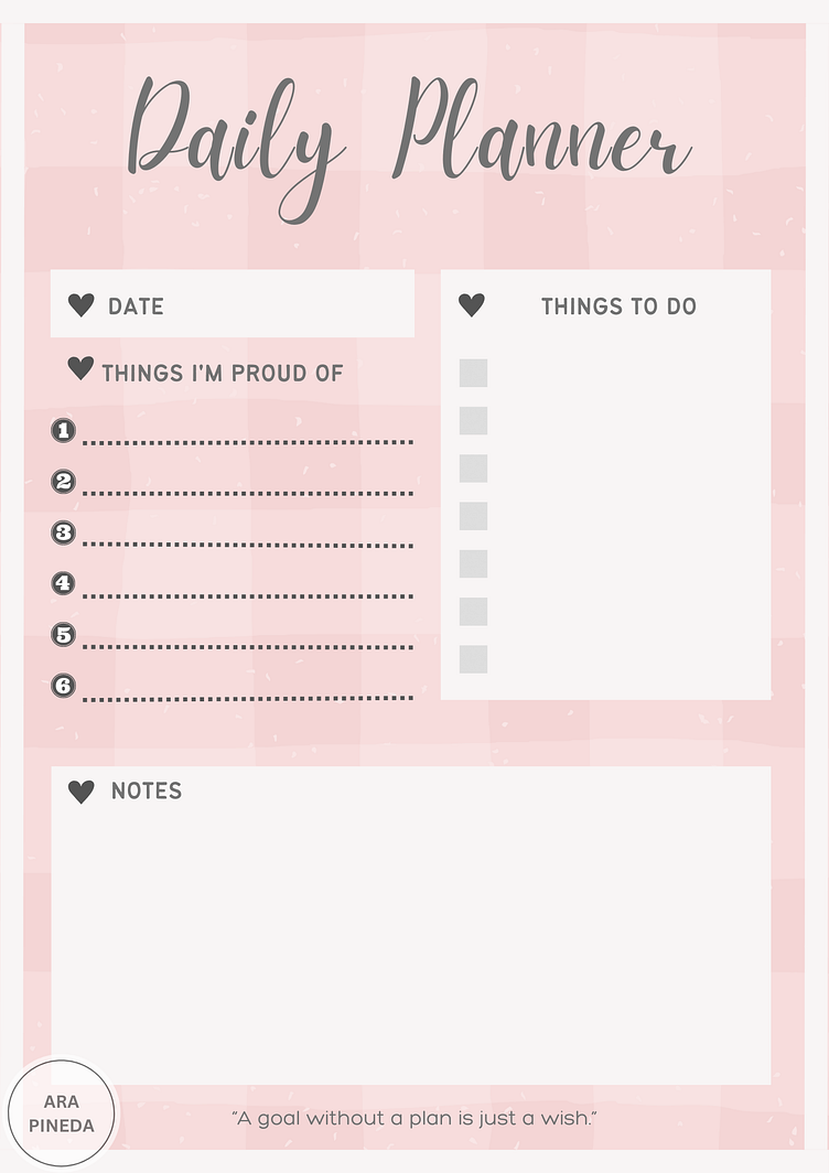 Self-love Planner Template by Ara Pineda on Dribbble