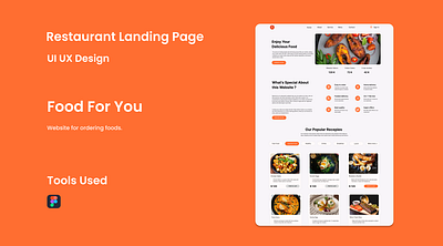 Restaurant Landing Page | UI UX Design | Web Design design typography ui ux