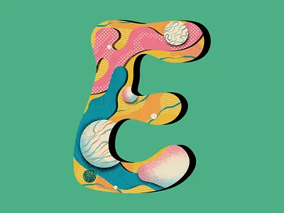 'E' for 36 Days of Type 36daysoftype abstract challenge concept design flat freelance illustration illustrator lettering letters patterns shapes texture type