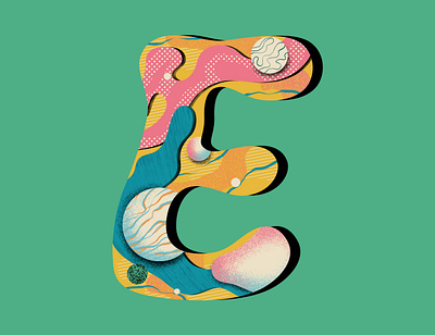 'E' for 36 Days of Type 36daysoftype abstract challenge concept design flat freelance illustration illustrator lettering letters patterns shapes texture type