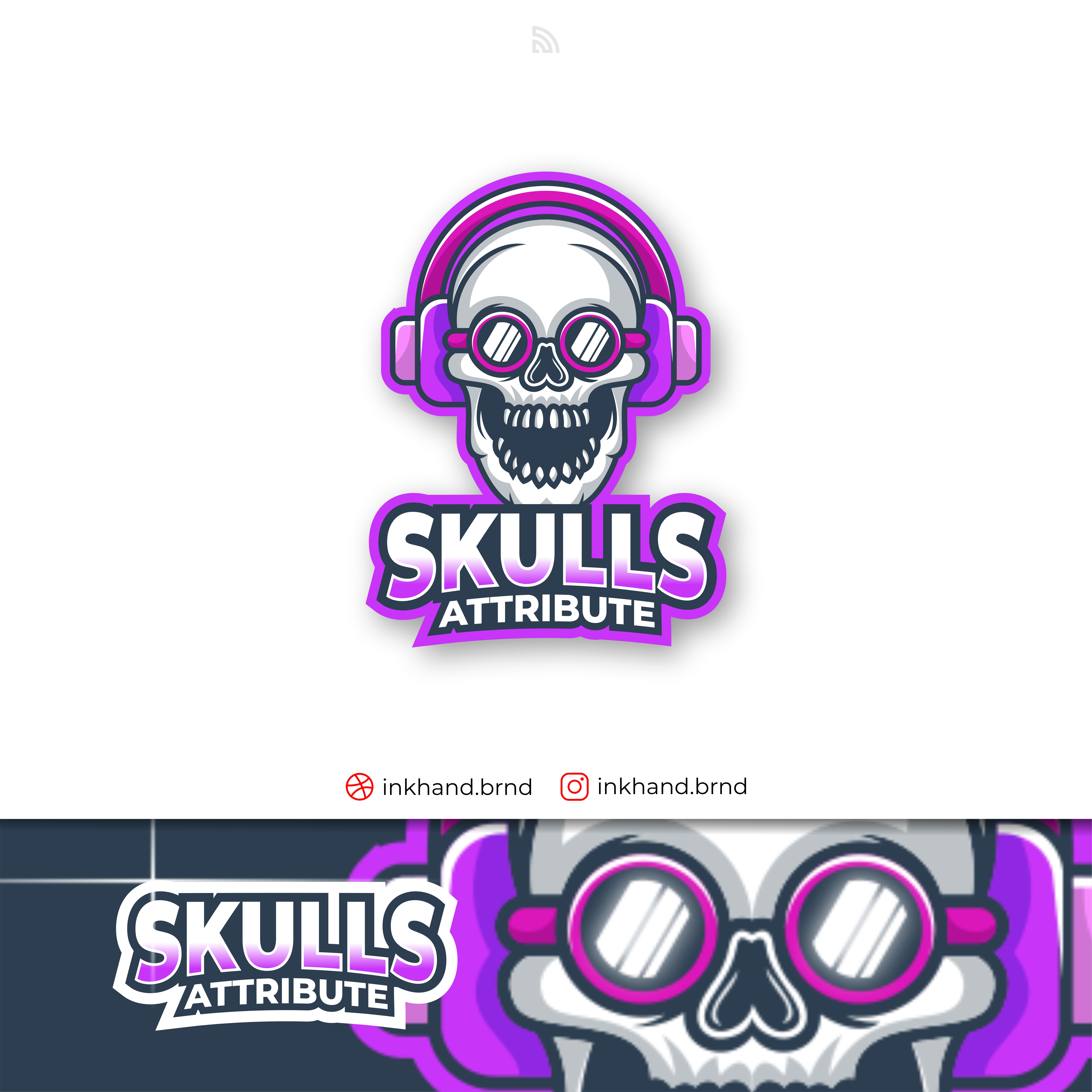 skull head mascot logo animation brand brand identity branding design esport game gaming graphic design illustration logo skull skull logo streamer team vector