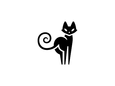 Mysterious Black Cat Logo animal animal logo black cat cat cat logo design horror icon iconic logo logodesign magic mascot minimal minimalist logo mistery mysterious pet