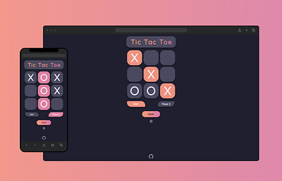 Tic Tac Toe UI Design animation app design button css design game javascript modal navigation scss tic tac toe ui ui design ux uxui