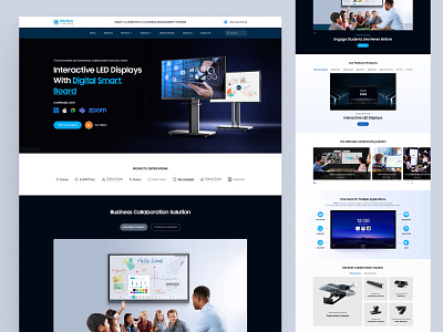 Smart Classroom & e-Learning Management branding design landing page minimal product typography ui ux web web design website