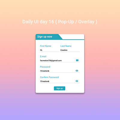 Daily UI Day16 ( Pop-Up / Overlay ) 016 dailyui day16 popup ui