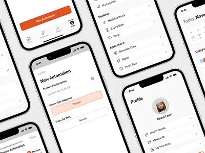 Mobile App ai app app design apple automation brand brand identity branding design system healthcare ios ios design medication memoji minimal modern ui ux