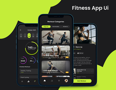Fitness App app application design landing page mobile app post ui ux