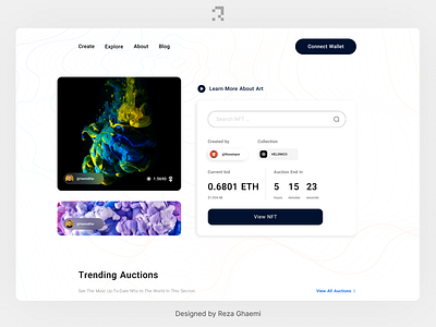 NFT Trading Website 3d branding design graphic design nft reza ghaemi site ui ux web web app web design web site