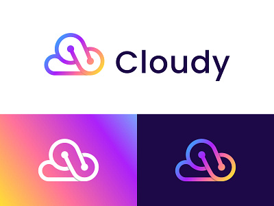Cloudy Logo app app icon brand brand identity brandguidelines branding branding design cloud logo icon infinity cloud logo logo logodesign modern modern logo tech logo