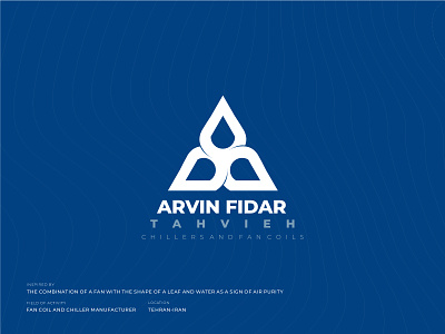ArvinFidar logo and catalog design branding catalog catalogue chiller corporate identity fan fancoils graphic graphic design iran logo logo design tehran