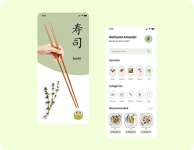 Sushi Mobile App design mobile ui