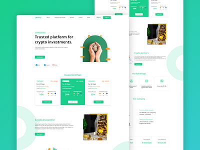 Crypto Green Goldcoders / H-script HYIP Template design eco ecology goldcoders goldcoders template green green power h script h script template hyip hyip design hyip script hyip template hyip website motion graphics ui