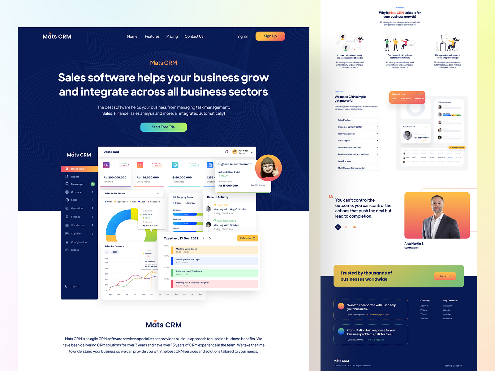 Mats Sales Software Landing Page by Alfi Naga Mulya for Hayyfi Studio