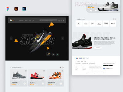 Step Up Your Style with Our Online Shoe Store (Concept design) e commerce ecommerce home page landing page online shop shoe ui shoes ui