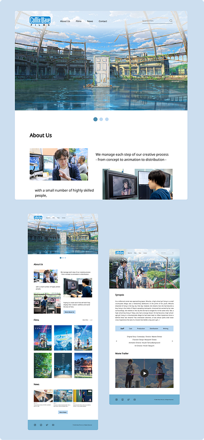 [Re-Design Landing Page Website UI] Comix Wave Film design ui website