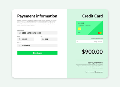 Credit Card Page – Daily UI #002 dailyui design ui ux