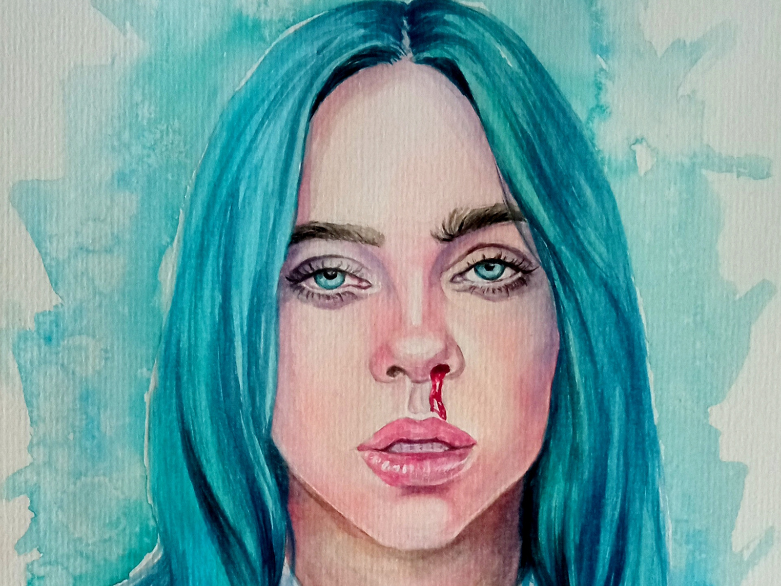 Watercolor portrait, Billie Eilish by olia vlasenko on Dribbble