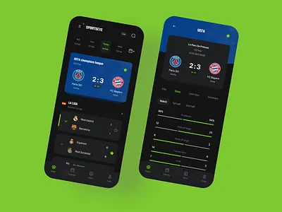 Livescore App - Dark Mode app basketball design football football app football mobile live live football livescore match mobile mobile app premier league product design soccer sports sports app ui ux voleyball