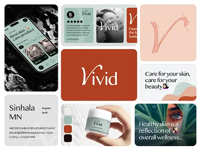 Vivid- Beauty & Skin Care Brand identity beauty brand identity branding branding design cosmetic cosmetology letter mark logo logo design logo mark logo type makeup minimal redesign skin skin care skincare visual design visual identity