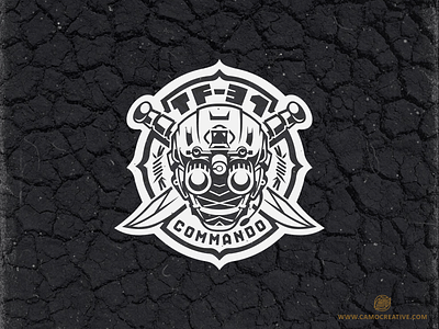 TF-31 Commando amblem camocreative character commando design helmet knives logo military patch