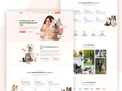 Pet Care Services Marketing Landing page design