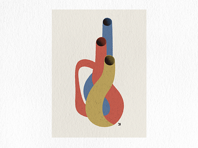 Vase with handle graphic design illustration