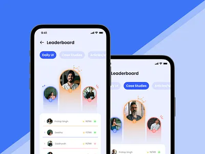 Leaderboard #DailyUI #019 19 app appscreens dailyui dailyui19 design leaderboard ui uxui