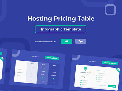 Hosting Domain Pricing Table Infographic Template design graphic design
