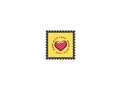 Made with Love heart illustration illustrators lovemail madewithlove mail postal postalstamp postcards stamp valentinesday