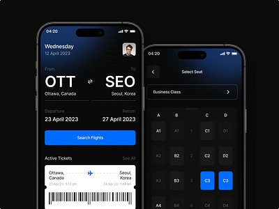 Flight Booking Mobile App airlanes app boarding app booking clear design flight app fly ios mobile schedule ticket ui uiux ux