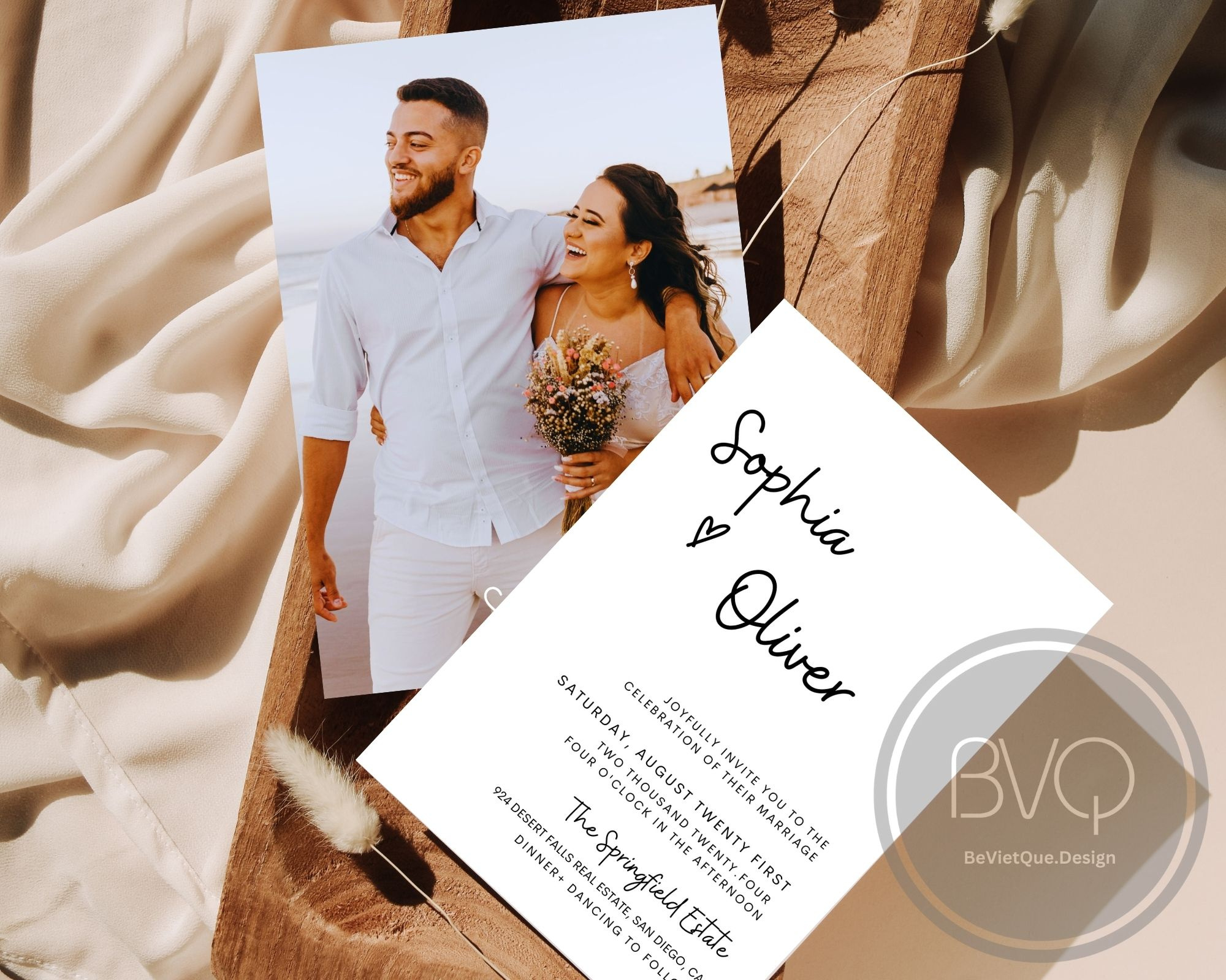 Minimalist Wedding Invitation Template-Y002 design graphic design illustration invitation template printable wedding card wedding invitation