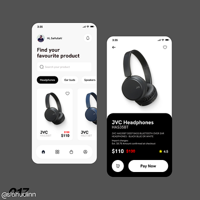 Headphones online store app app design design ui uiux web design webdesign