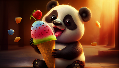 Cartoon Panda abrang animation cartoon cartoon character design design character fiverr graphic design graphicart illustration logo mascot panda ui