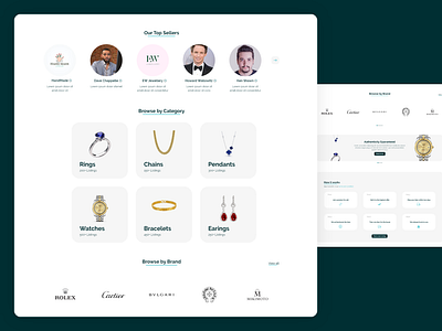 Landing Page UIUX Design - GemConnects blue brands carousel categories clean design experience gemconnects how to works interface jewelry landing luxury minimal page profiles slide uiux user webdesign