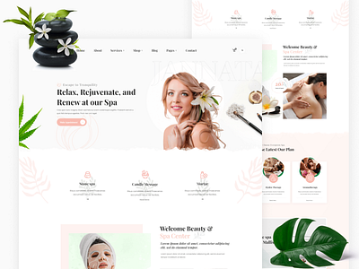 Spa & beauty Website design 3d animation branding clean concept design drawing figma graphic design illustration logo minimal motion graphics photoshop spa spa music typography ui ux website
