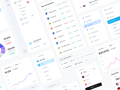 WunderUI Components components dashboard elements infocharts infographics interface layout navbar template toolbar uidesign vector webdesign widgets